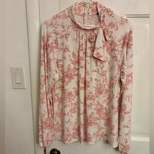 Ralph Lauren Pink and Cream Floral Blouse
